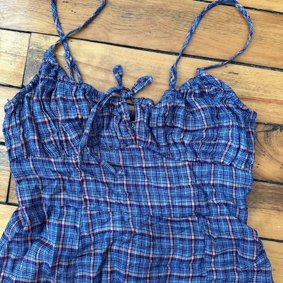 UO Kamaryn Tie Front Plaid Mini Dress - Picture 8 of 9
